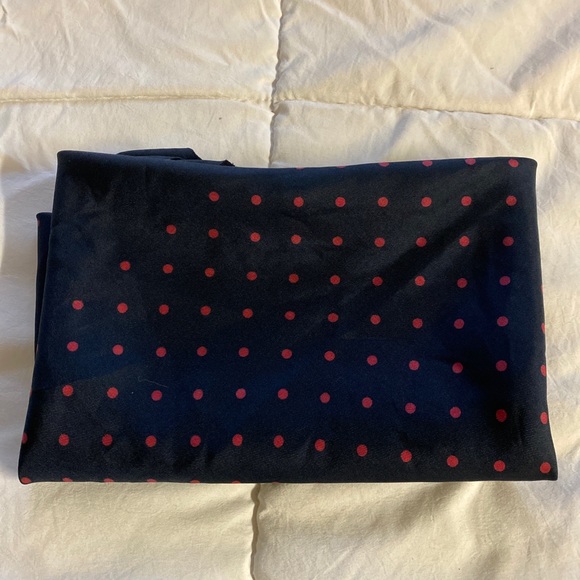 Napoli Scarf Polka Dot Navy 31x31 Fabric Unknown Napoli Italy Square - Picture 3 of 7